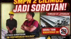 Diduga Gunakan Baja Ringan Tak Sesuai Spesifikasi, Proyek Revitalisasi SMPN 2 Cilimus Jadi Sorotan